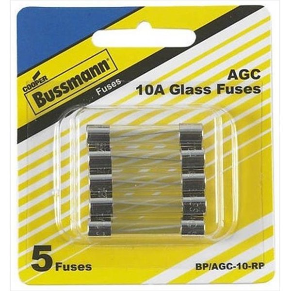 Eaton Bussmann UL Class Fuse, AGC Series, Fast-Acting, 10A B6P-BPAGC10RP